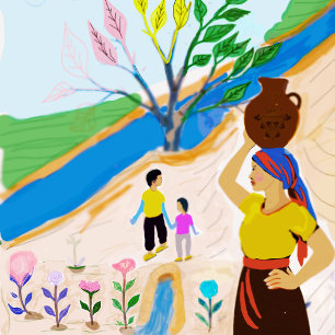 Lienzo Río de las Raíces: La vida en flor