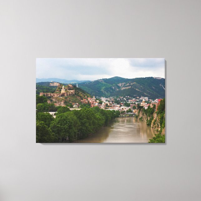 Lienzo Río Mt'k'vari Fluyendo, Tbilisi (Anverso)