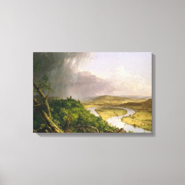 Lienzo Río Oxbow visto desde el Monte Holyoke, Massachuse (Anverso)