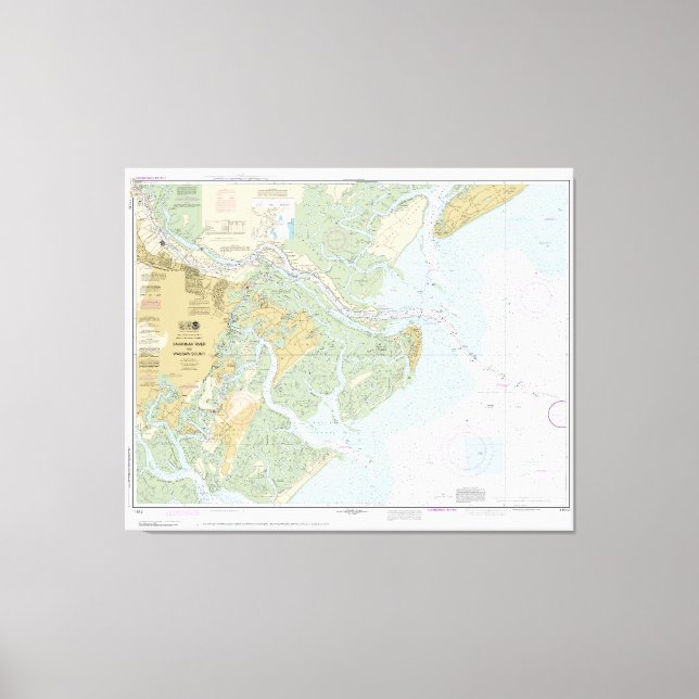 Lienzo Río Savannah y Wassaw Sound 11512 con frontera (Anverso)