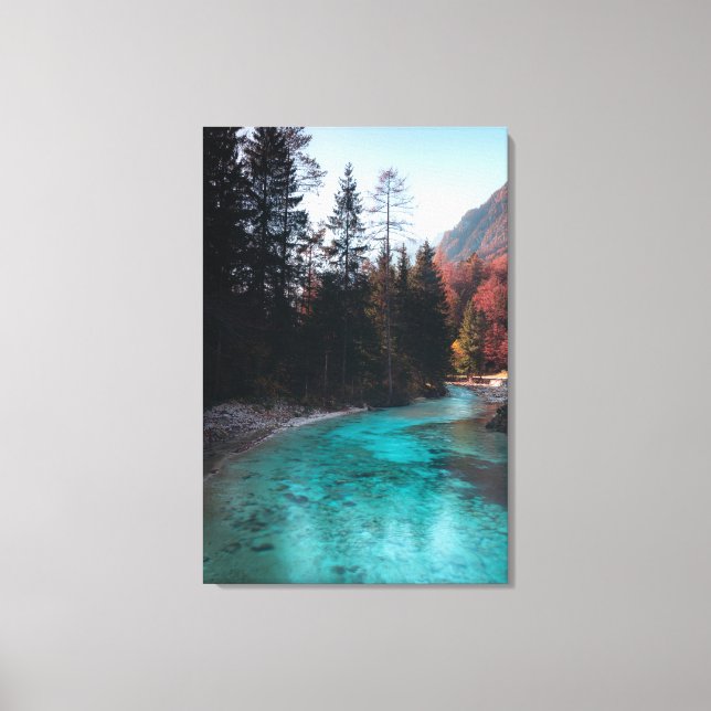 Lienzo Río Smaragad en Mojstrana (Anverso)