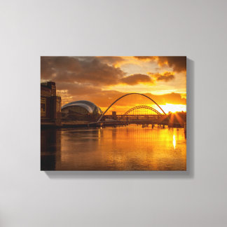 Lienzo Río Tyne al atardecer