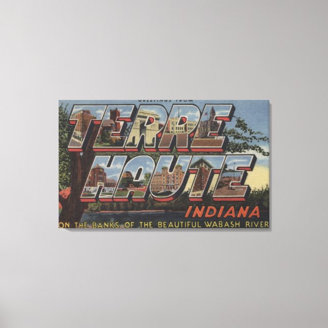 Lienzo Río Wabash - Escenas de letras grandes (Anverso)