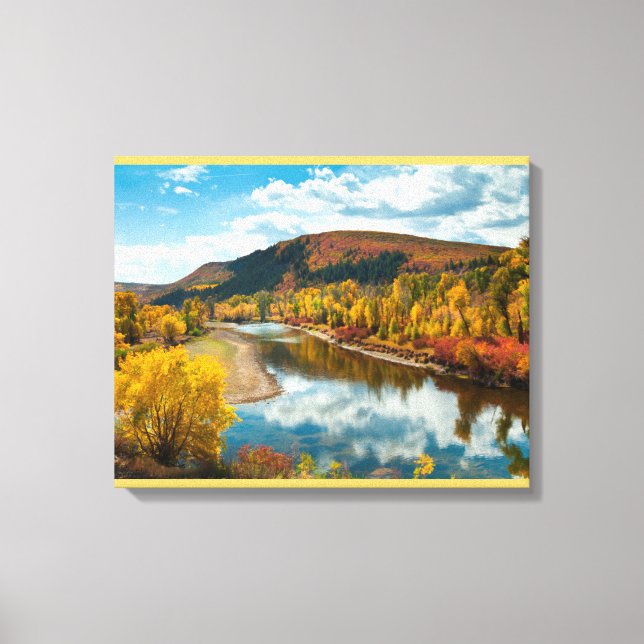 Lienzo Río Yampa en otoño (Anverso)