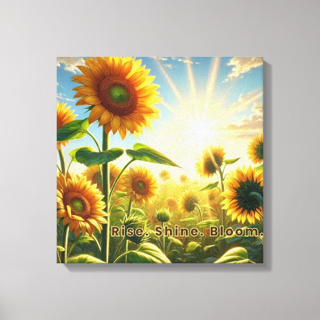 Lienzo Rise. Shine. Bloom. Stretched Canvas Print (Anverso)
