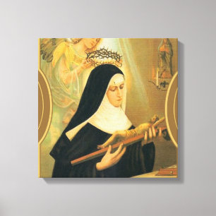 Lienzo Rita de Cascia con corona de ángel a tiros