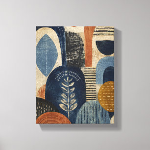 Lienzo Ritmo de bloque de mano añil – Abstracto textil