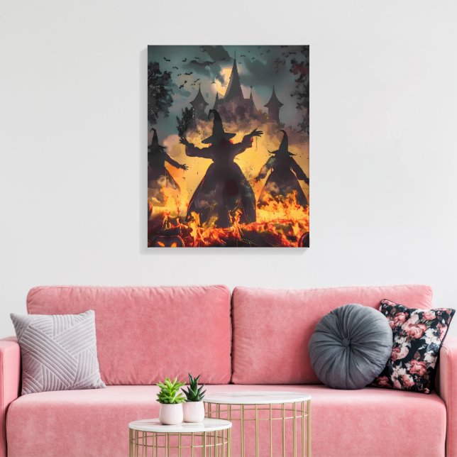 Lienzo Ritual de la Hora de las Brujas – Danza de Fuego d (Insitu (Sala de estar))