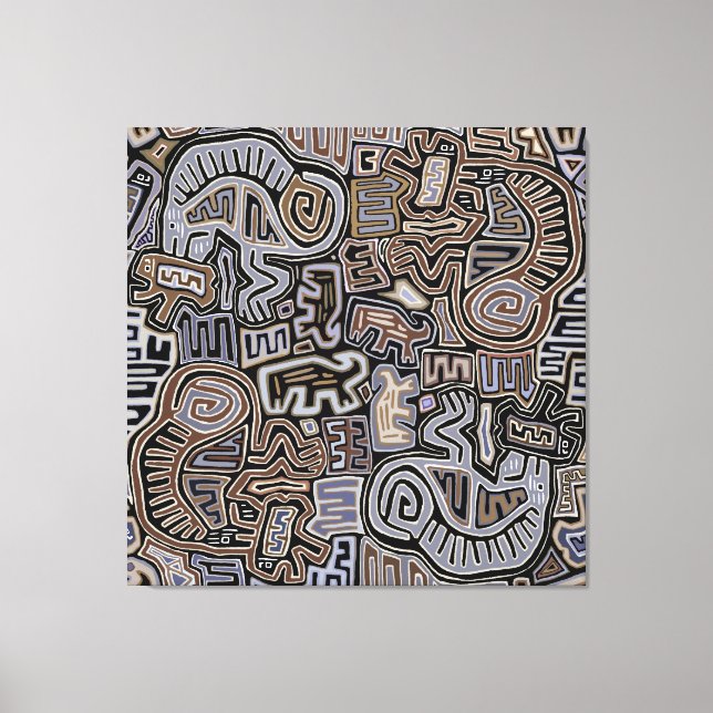 Lienzo Ritual de Serpiente Peyote Chamán Espíritus (Anverso)