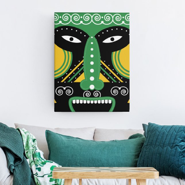 Lienzo Ritual Tribal Verde (Subido por el creador)