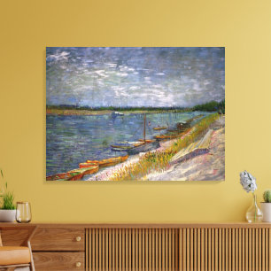 Lienzo River with Rowing Boats by Vincent van Gogh