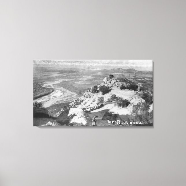 Lienzo Riverside, CA Mt. Rubidoux Aerial View (Anverso)