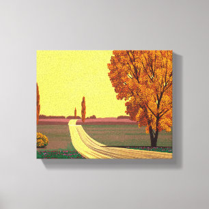Lienzo Road In Autumn - Obra de The Great Hiroshi Nag