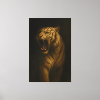Lienzo Roaring White Tiger – Fine Art Premium Canvas Prin