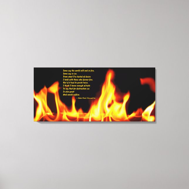 Lienzo Robert Frost Fire y Ice Wraped Canvas Print (Anverso)