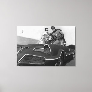 Lienzo Robin y Batman Standing en Batmobile