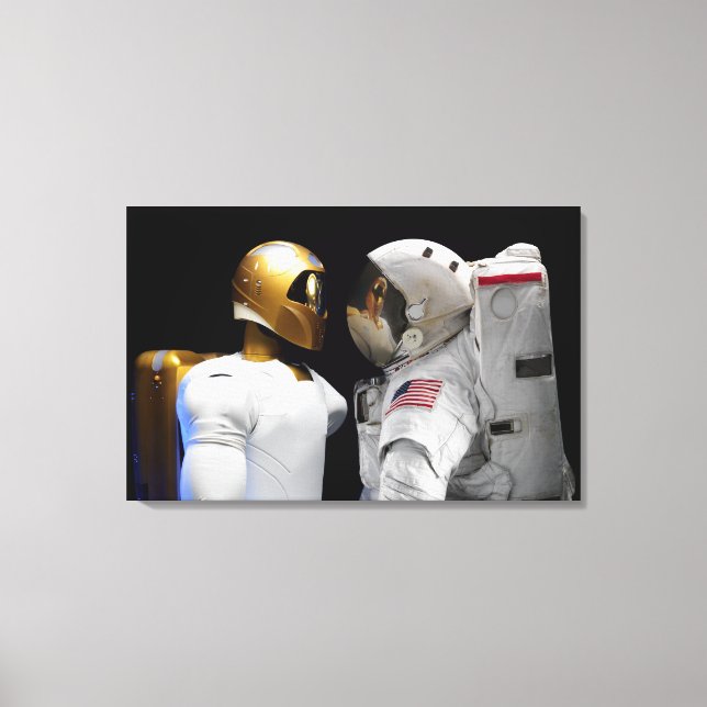 Lienzo Robonaut 2, un hel astronauta humanoide y dexteros (Anverso)