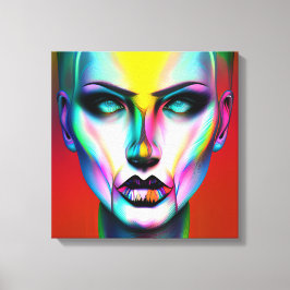 Lienzo Robot androgónico color y espeluznante