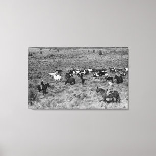 Lienzo Roca del fuerte, vaquero de Oregon en el jardín