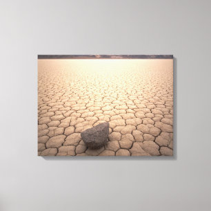 Lienzo Roca en paisaje agrietado seco del desierto