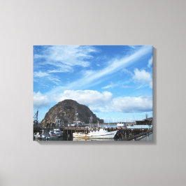 Lienzo Roca Morro, barcos de pesca y el Embarcadero