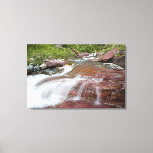 Lienzo Roca roja en Baring Creek en Glacier National