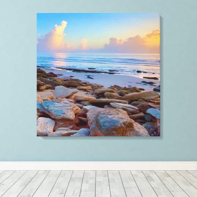 Lienzo Rocky Coast shore Ocean Canvas  (Insitu (piso de madera))