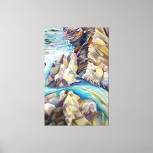 Lienzo Rocky Mountains Rocks and Crystal River Painting