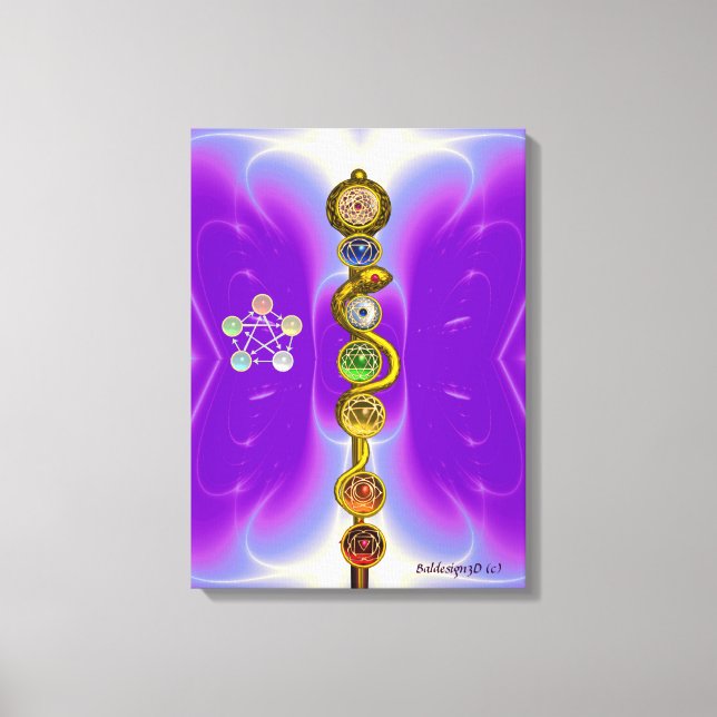 LIENZO ROD DE ASCLEPIUS 7 CHAKRAS,YOGA ,ENERGÍA ESPIRITUA (Anverso)