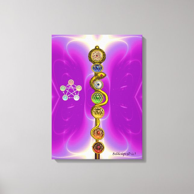 LIENZO ROD DE ASCLEPIUS 7 CHAKRAS,YOGA ,ENERGÍA ESPIRITUA (Anverso)