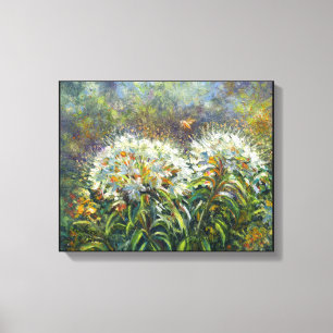 Lienzo "Rododendros y abeja"