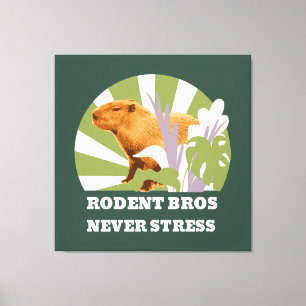 Lienzo Roedores Bros Nunca Estres Funny Capybara