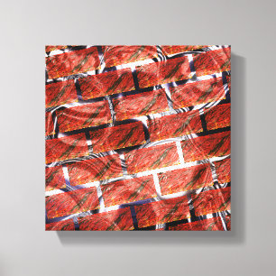 Lienzo ¿Rojo, burbujas en el efecto de rebanado o ladrill