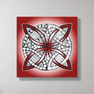 Lienzo Rojo de maroon celta Knot Doodle