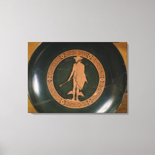 Lienzo Rojo-figura griega taza, representando a dios