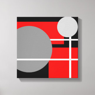 Lienzo Rojo Gris Negro Blanco Moderno - Lona Enrollada