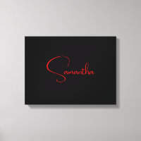 Rojo negro tu nombre caligrafía moderna Minimalist