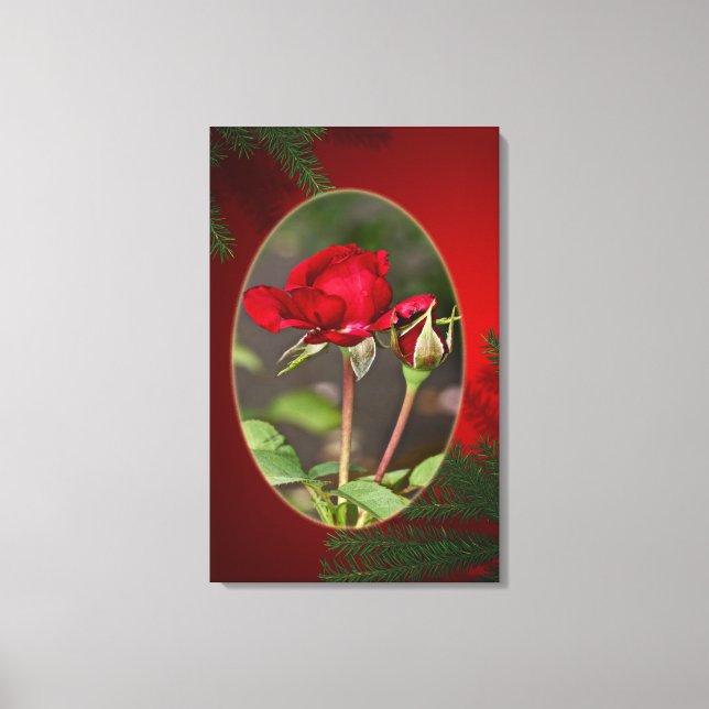 Lienzo Rojo rosa y "Bud" dy - Navidades (Anverso)