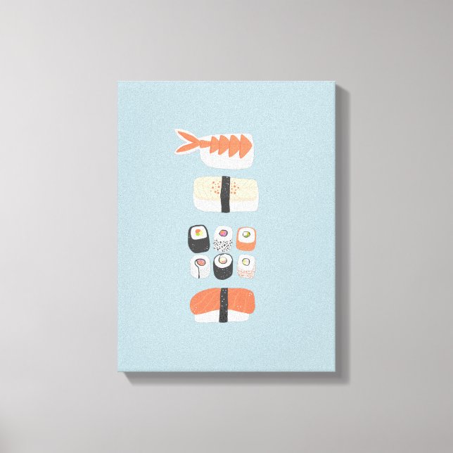 Lienzo Rollo de Maki Nigiri de Sushi Japonés (Anverso)