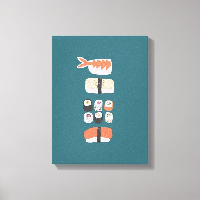 Lienzo Rollo de Maki Nigiri de Sushi Japonés (Anverso)