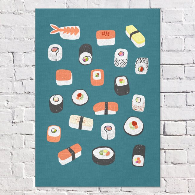 Lienzo Rollo de Maki Nigiri de Sushi Japonés  (Japanese sushi wall art)