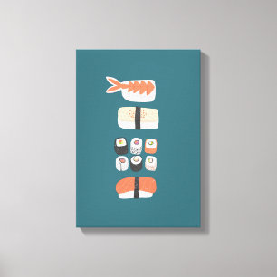Lienzo Rollo de sushi nigiri Maki japonés