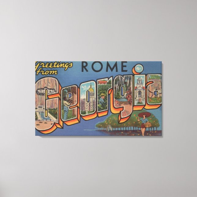 Lienzo Roma, GeorgiaGrandes Escenas de letrasRoma, GA (Anverso)
