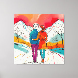 Lienzo Romance de montaña