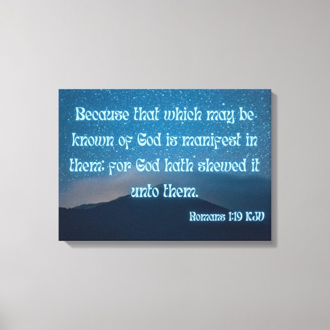 Lienzo Romanos 1:19 Biblia Verse KJV Pic Wall Art (Anverso)