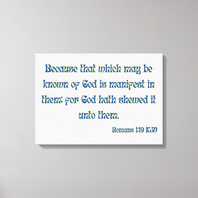 Lienzo Romanos 1:19 Biblia Verse KJV Wall Art (Anverso)