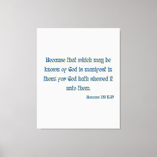 Lienzo Romanos 1:19 Biblia Verse KJV Wall Art