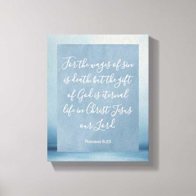 Lienzo Romanos 6:23 Versículo Bíblico Personalizable (Anverso)