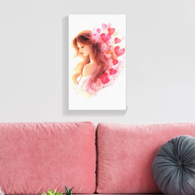 Lienzo Romantic Floral Portrait Soft Valentine Love Art (Insitu (Sala de estar))