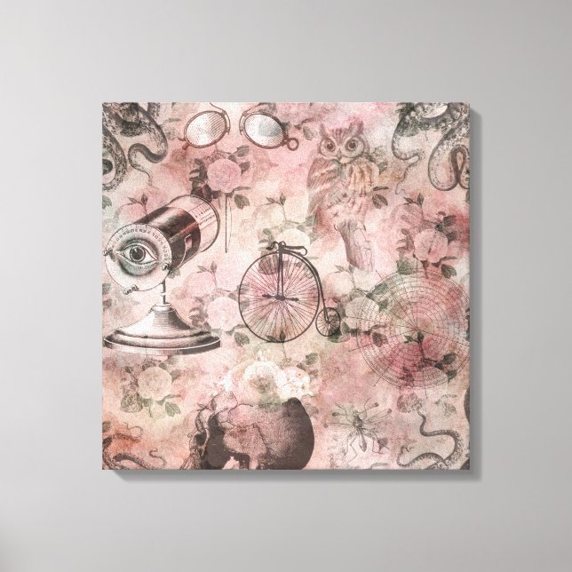 Lienzo Romantic Steampunk | Ephemera de época antigua (Anverso)